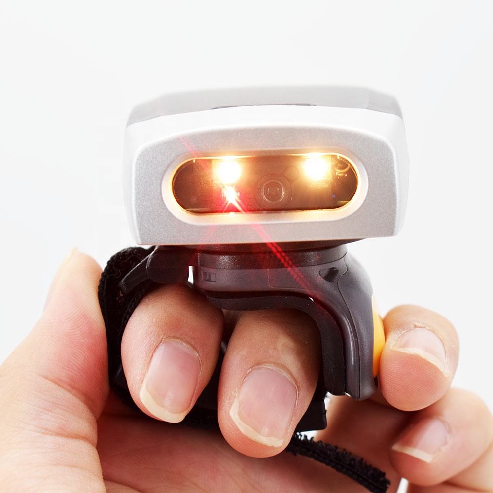 Barcode Scanner Wireless - Portable Wireless 2D Ring Finger Barcode