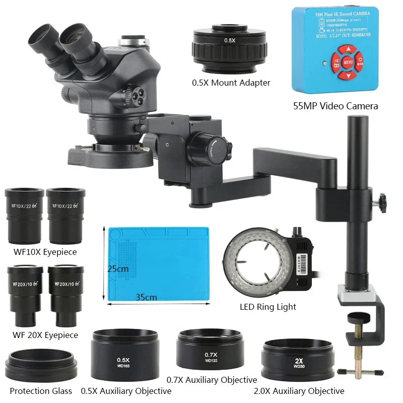 3.5X-200X Zoom Stereo Trinocul - đánh giá và giá Digital Magnifier Reading