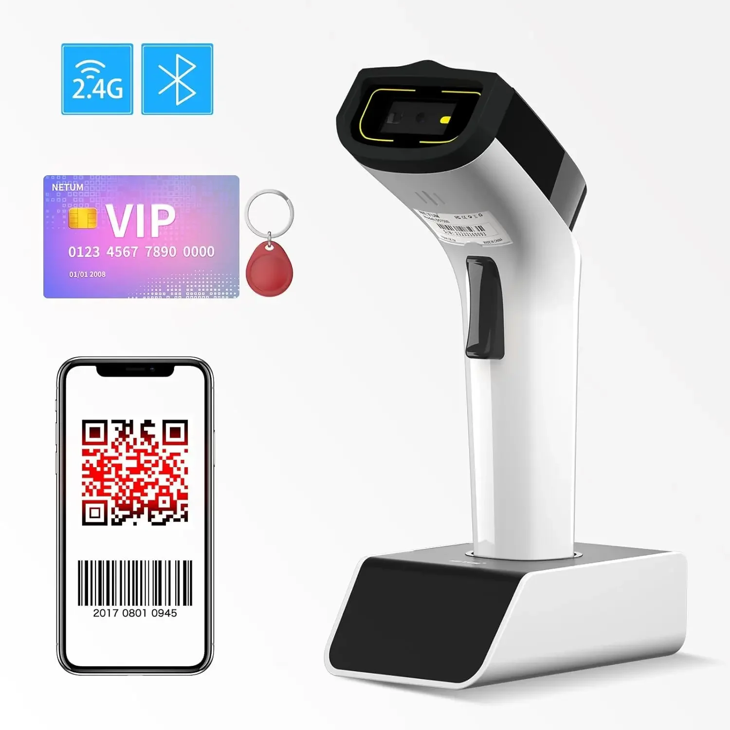 NETUM DS8100 Blue Tooth 13.56M - đánh giá và giá Barcode Scanner Wireless