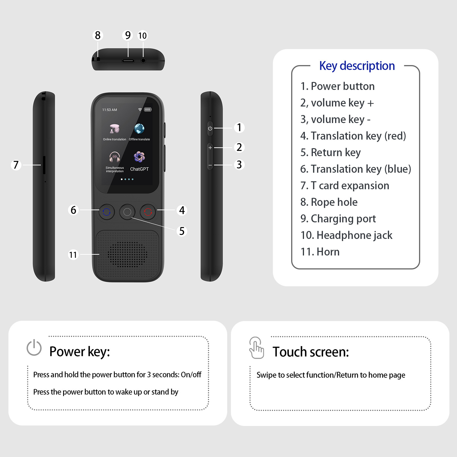 S80 Language AI Translator Dev - đánh giá và giá Portable Translator Device