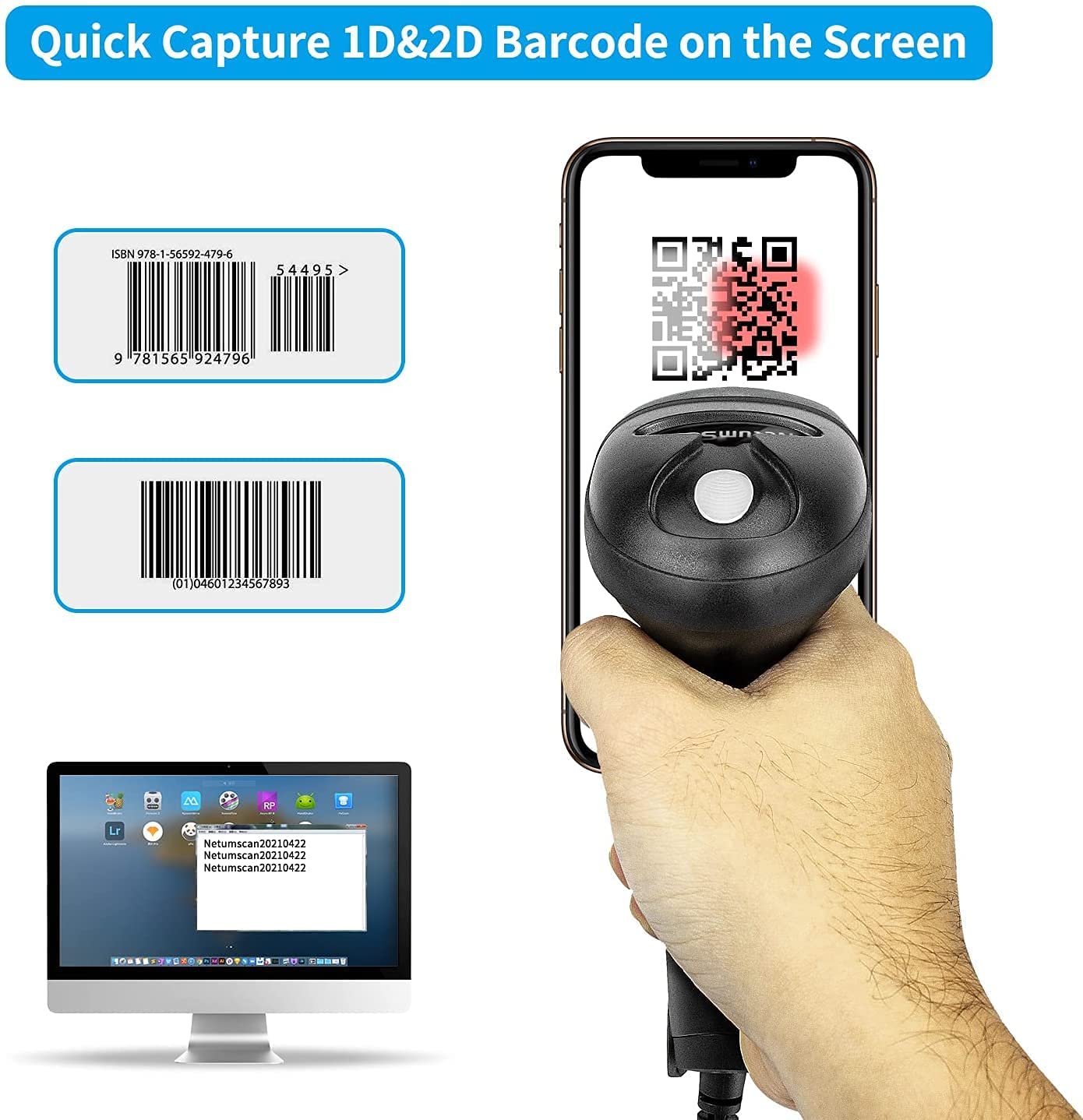 NETUM L5 Không Dây 2D Máy Quét - đánh giá và giá Barcode Scanner Wireless